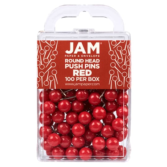 JAM Paper Colorful Round Push Pins